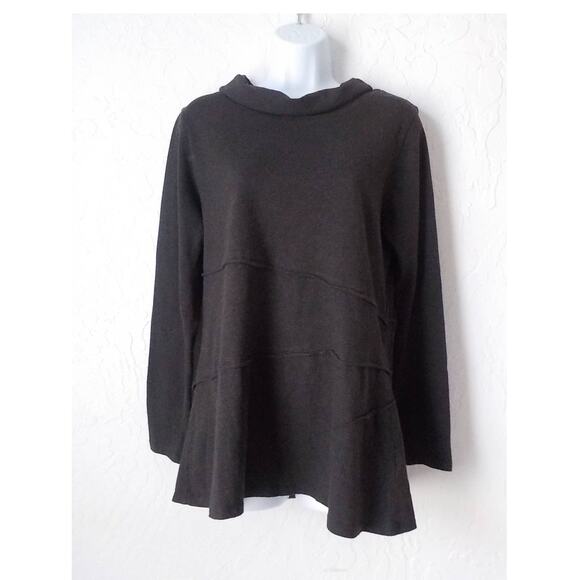Soft Surroundings Dark Gray Cowl Neck Molly Tunic Top Pullover Size Small Comfy - Picture 1 of 10